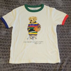 Polo by Ralph Lauren Kids' Cream T-Shirt with Colorful Bear Graphic